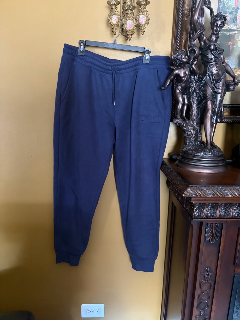 Puma Navy Blue Tapered Jogger Sweatpants